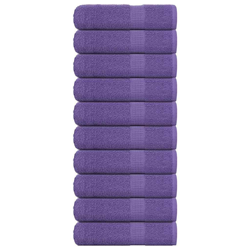 Asciugamani da bagno Vidaxl 10 pezzi 100x150 cm 360 g m² 100% di cotone viola