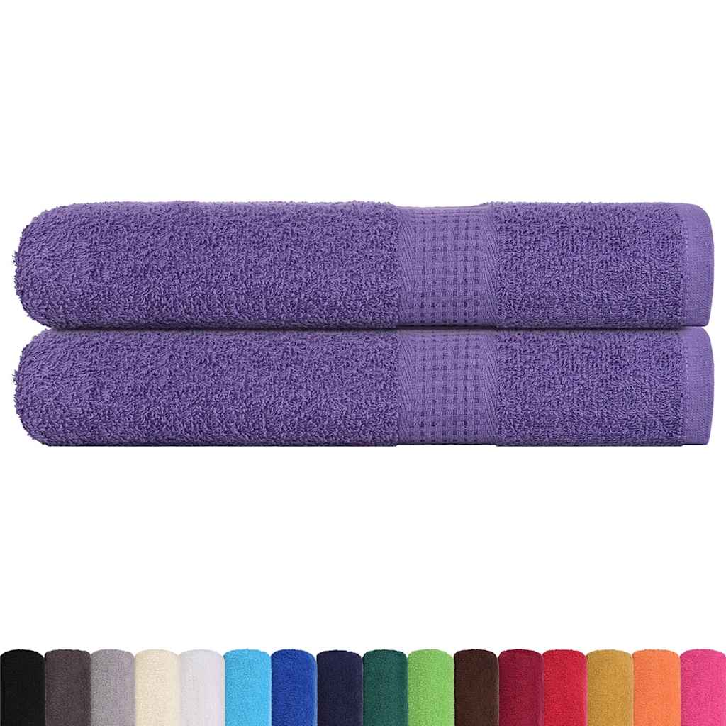 Toallas Vidaxl 2 pcs 100x200 cm 360 g m² 100% de algodón morado