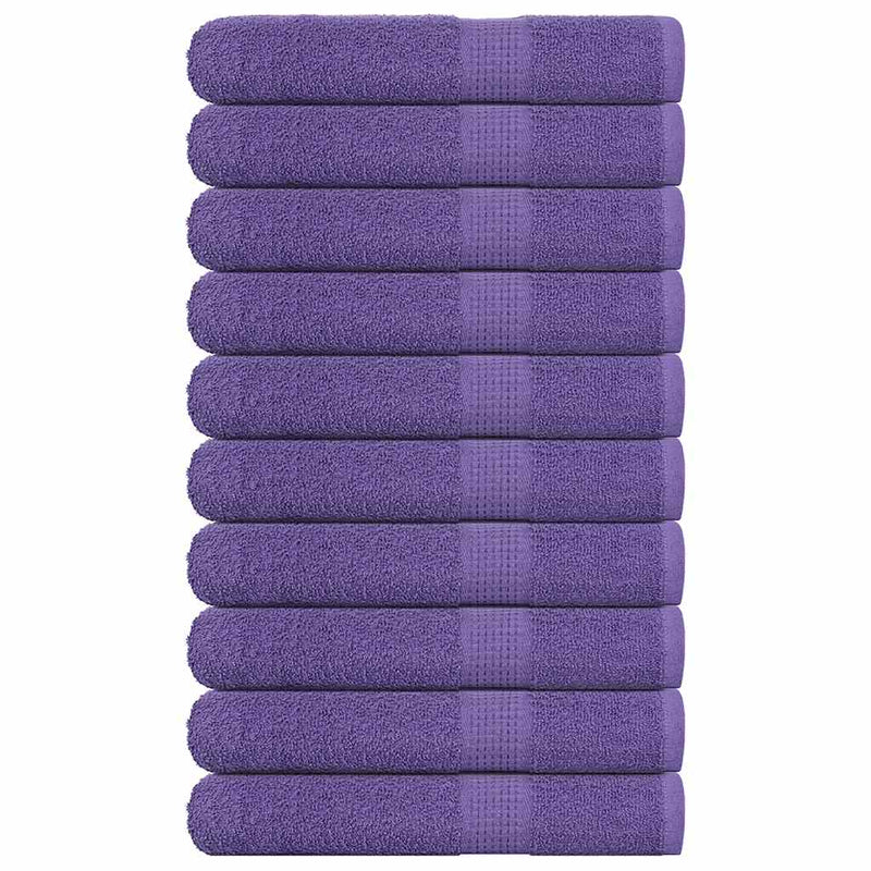 Asciugamani vidaxl 10 pezzi 100x200 cm 360 g m² 100% di cotone viola