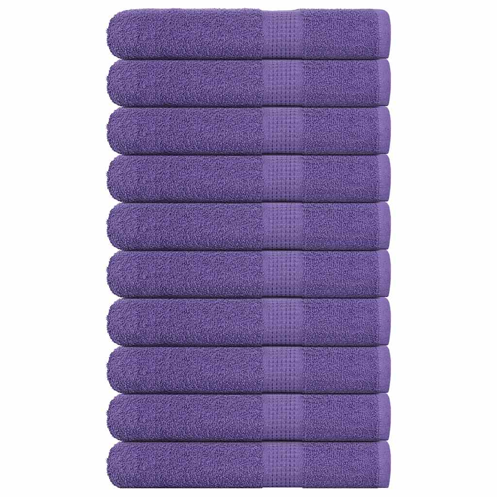 Asciugamani vidaxl 10 pezzi 100x200 cm 360 g m² 100% di cotone viola