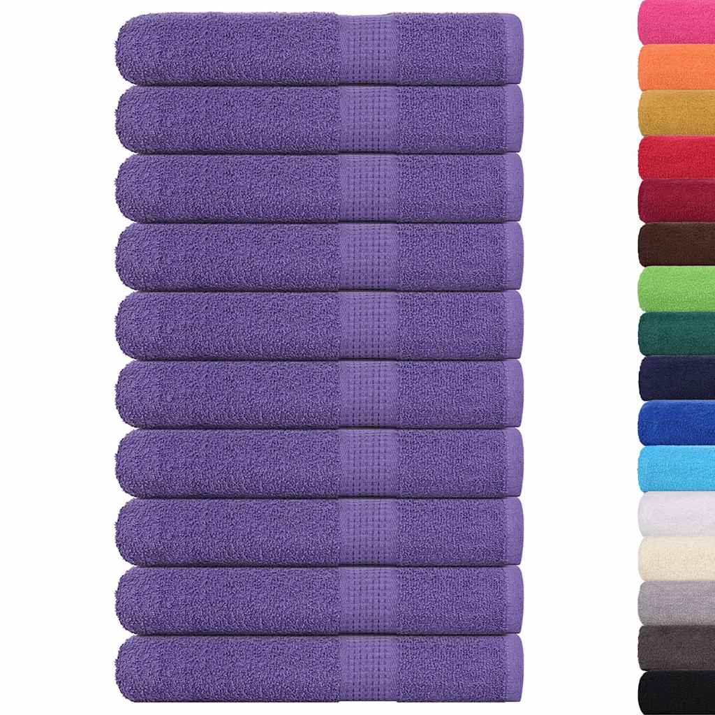 Asciugamani vidaxl 10 pezzi 100x200 cm 360 g m² 100% di cotone viola