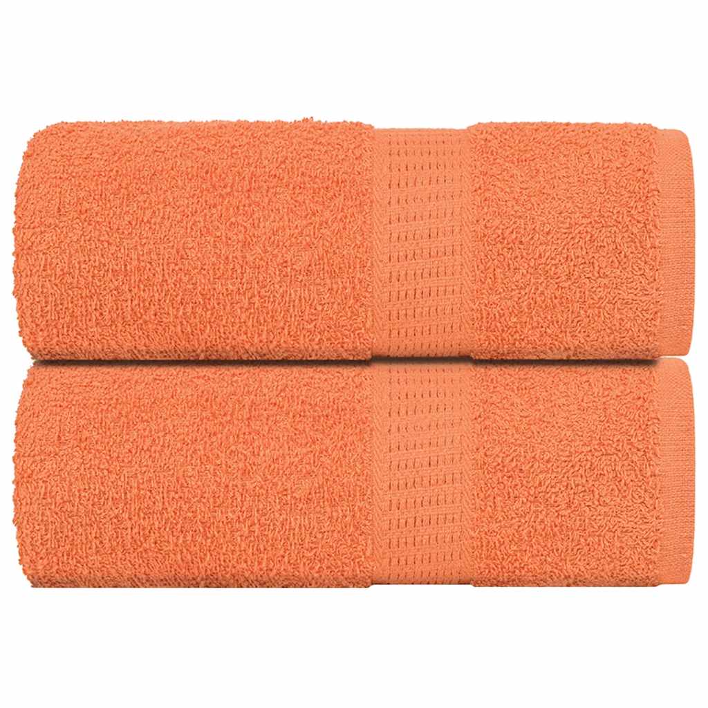 Toallitas de jabón de Vidaxl 2 st 30x30 cm 360 g m² 100% de algodón naranja