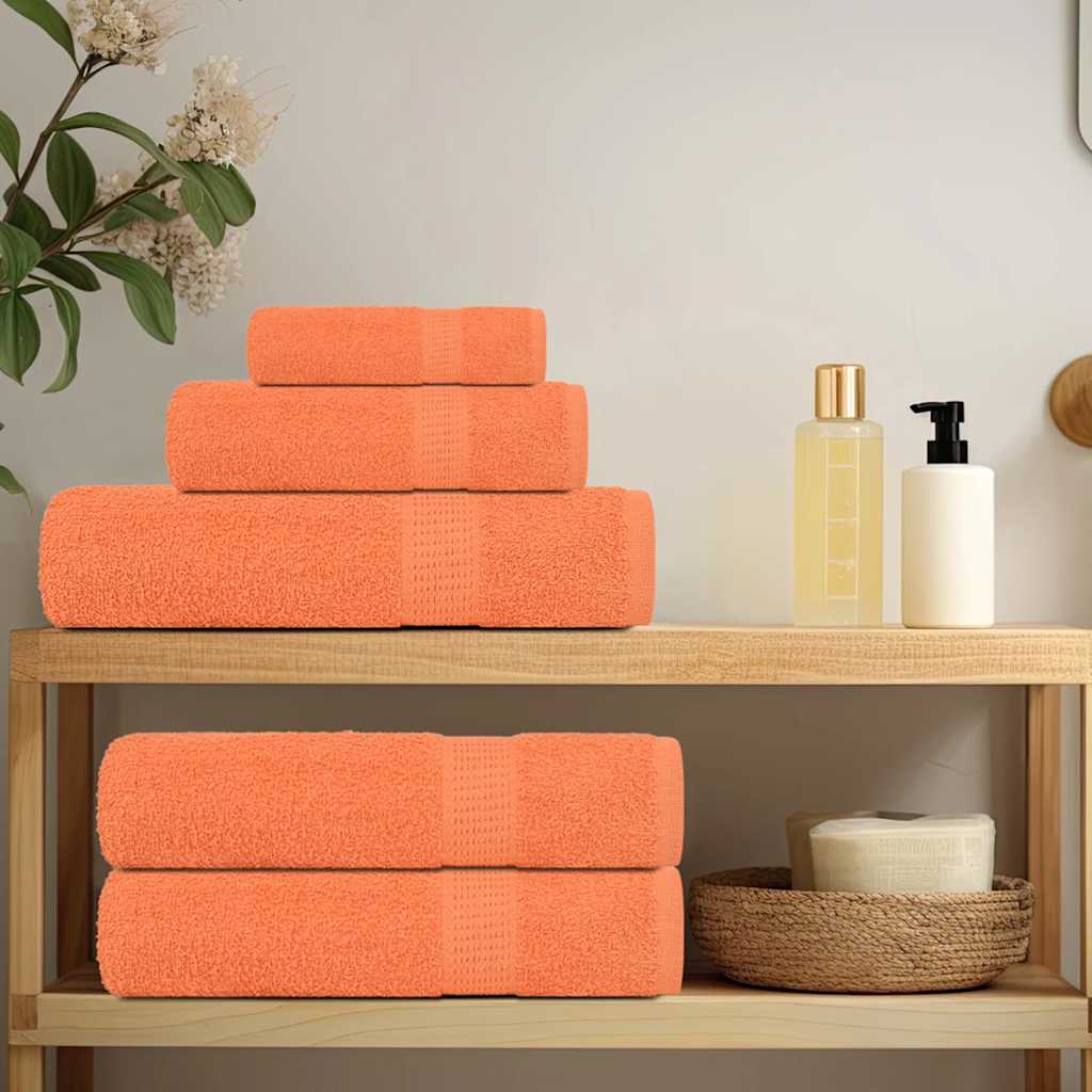 Toallitas de jabón de Vidaxl 2 st 30x30 cm 360 g m² 100% de algodón naranja