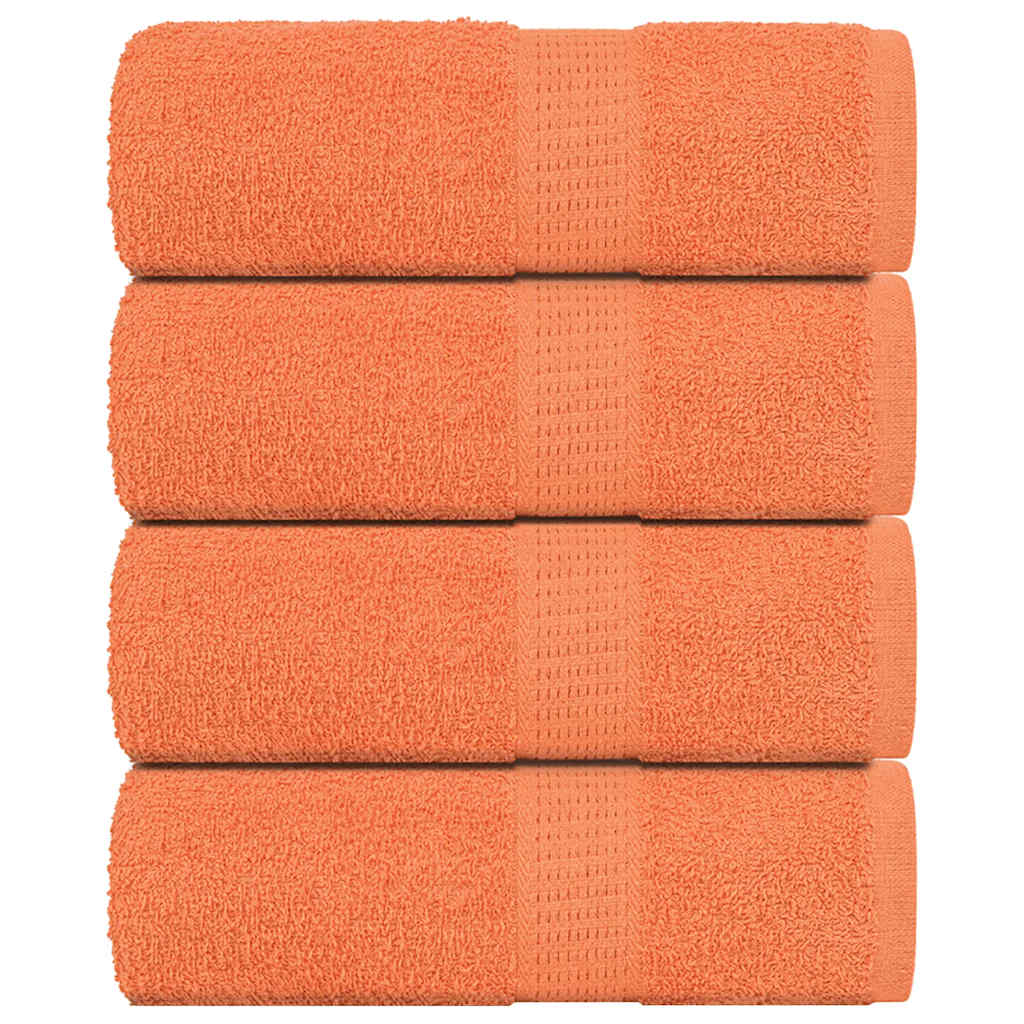 Toallitas invitadas de Vidaxl 4 PCS 30x50 cm 360 g m² 100% de algodón naranja