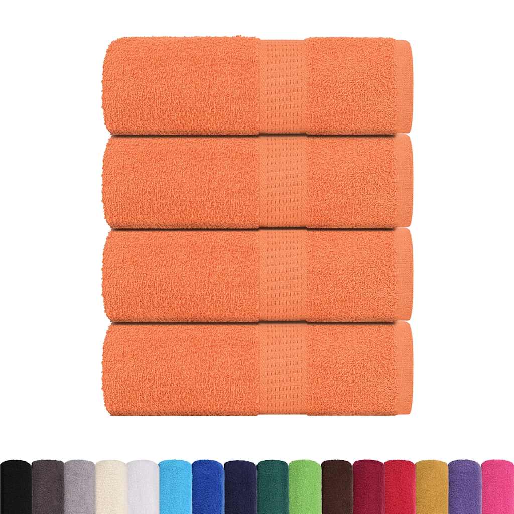 Toallitas invitadas de Vidaxl 4 PCS 30x50 cm 360 g m² 100% de algodón naranja