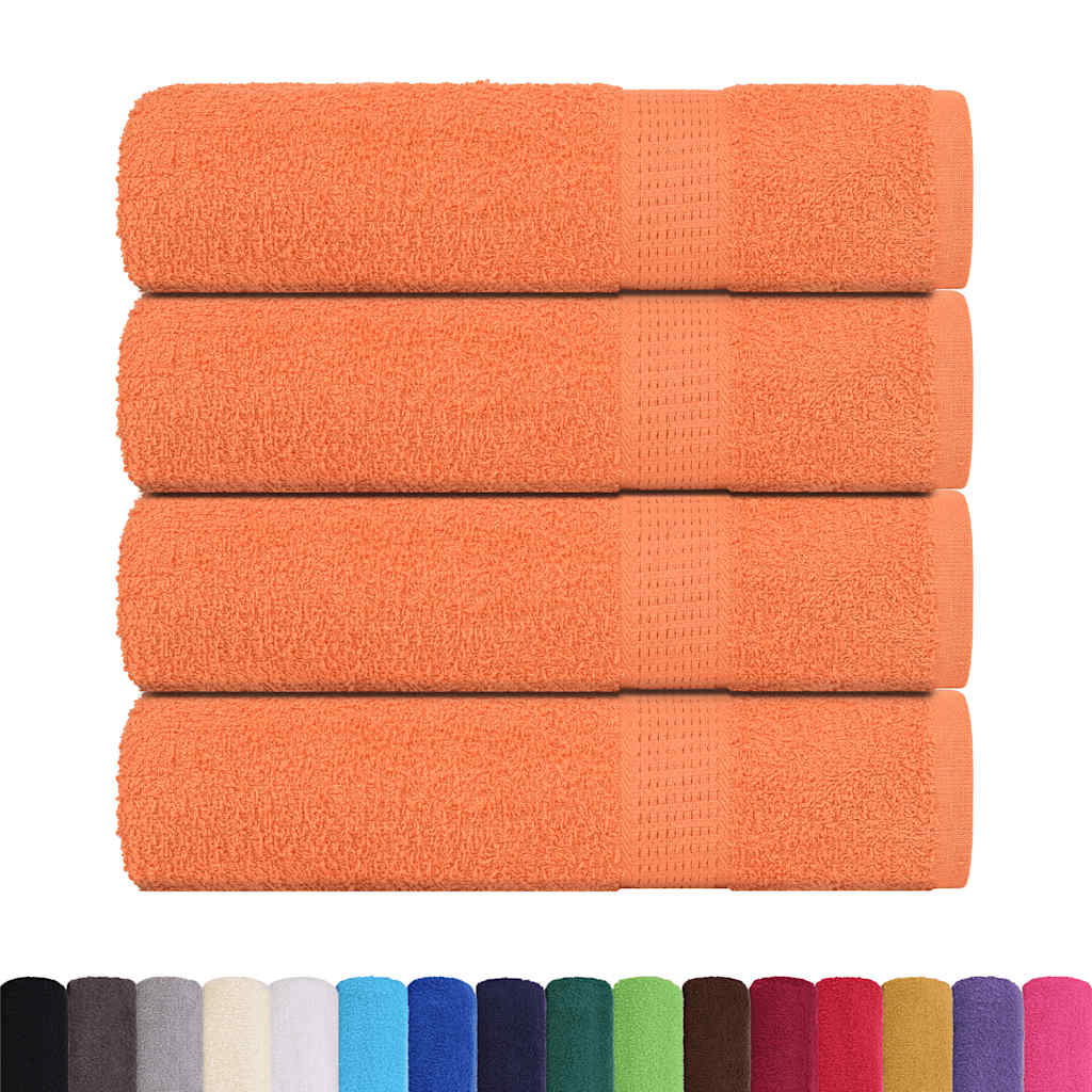 Asciugamani Vidaxl 4 ST 50x100 cm 360 g m² 100% cotone arancione