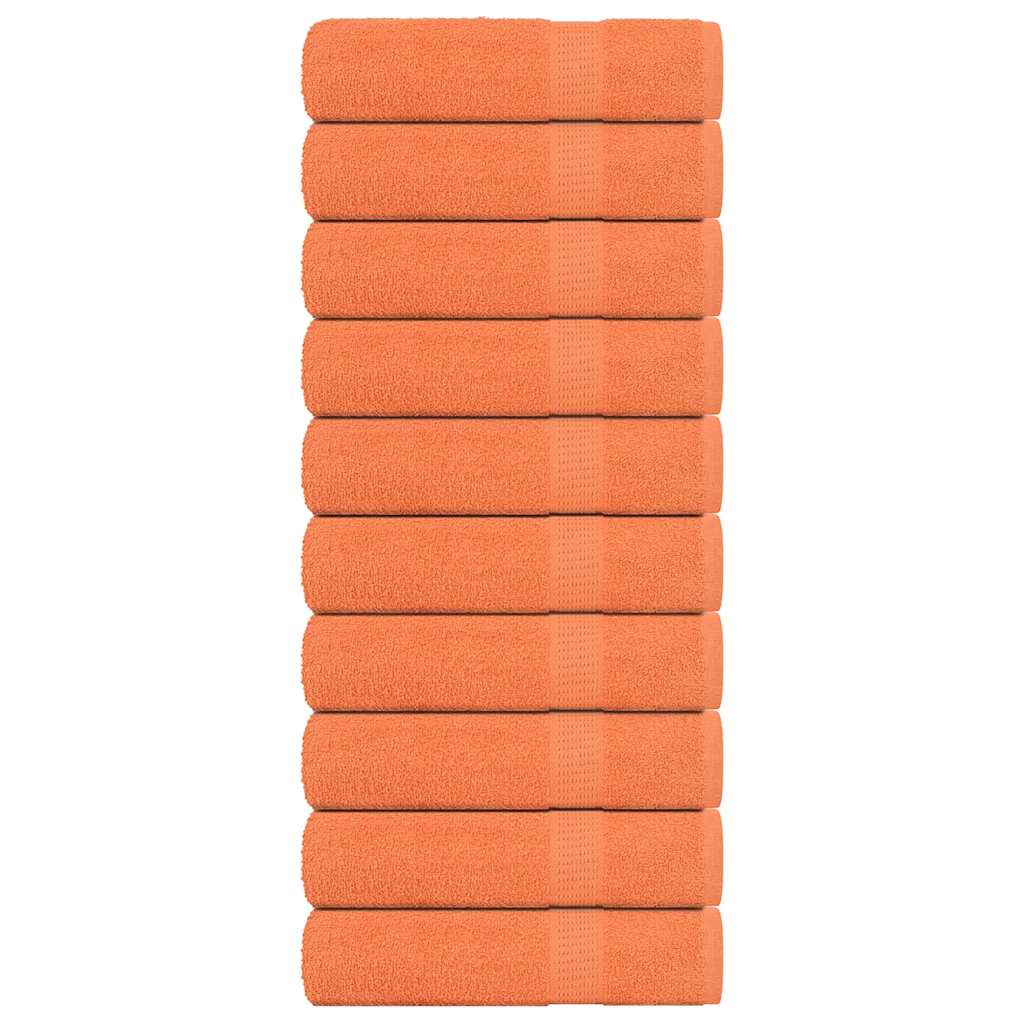 Toallas Vidaxl 10 st 50x100 cm 360 g m² 100% de algodón naranja