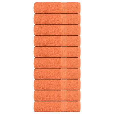 Toallas Vidaxl 10 st 50x100 cm 360 g m² 100% de algodón naranja