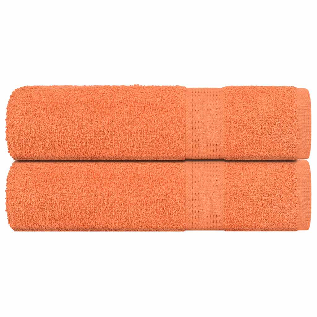 Toallas de ducha Vidaxl 2 st 70x140 cm 360 g m² 100% de algodón naranja