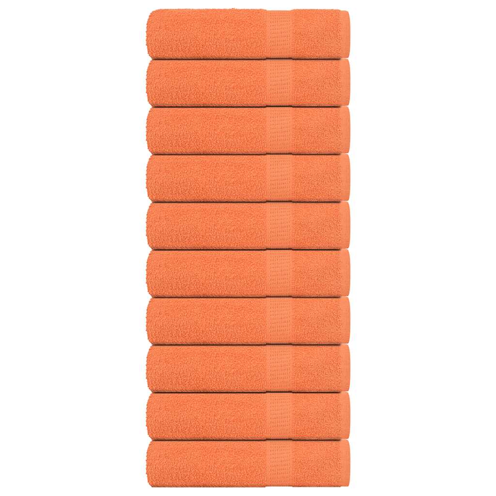 Toallas de ducha Vidaxl 10 st 70x140 cm 360 g m² 100% de algodón naranja