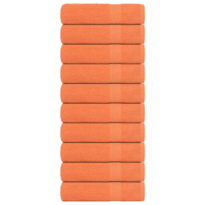 Toallas de ducha Vidaxl 10 st 70x140 cm 360 g m² 100% de algodón naranja