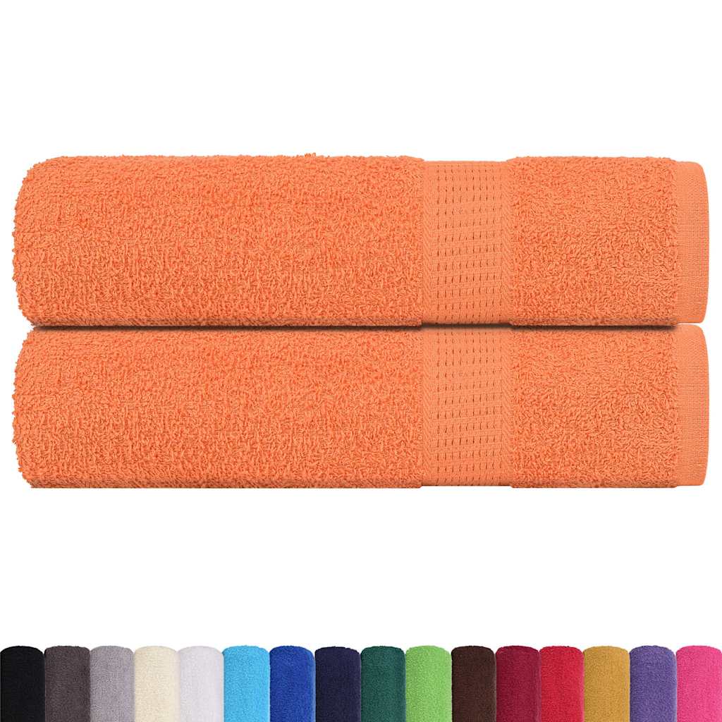 Toallas de baño Vidaxl 2 st 100x150 cm 360 g m² 100% de algodón naranja