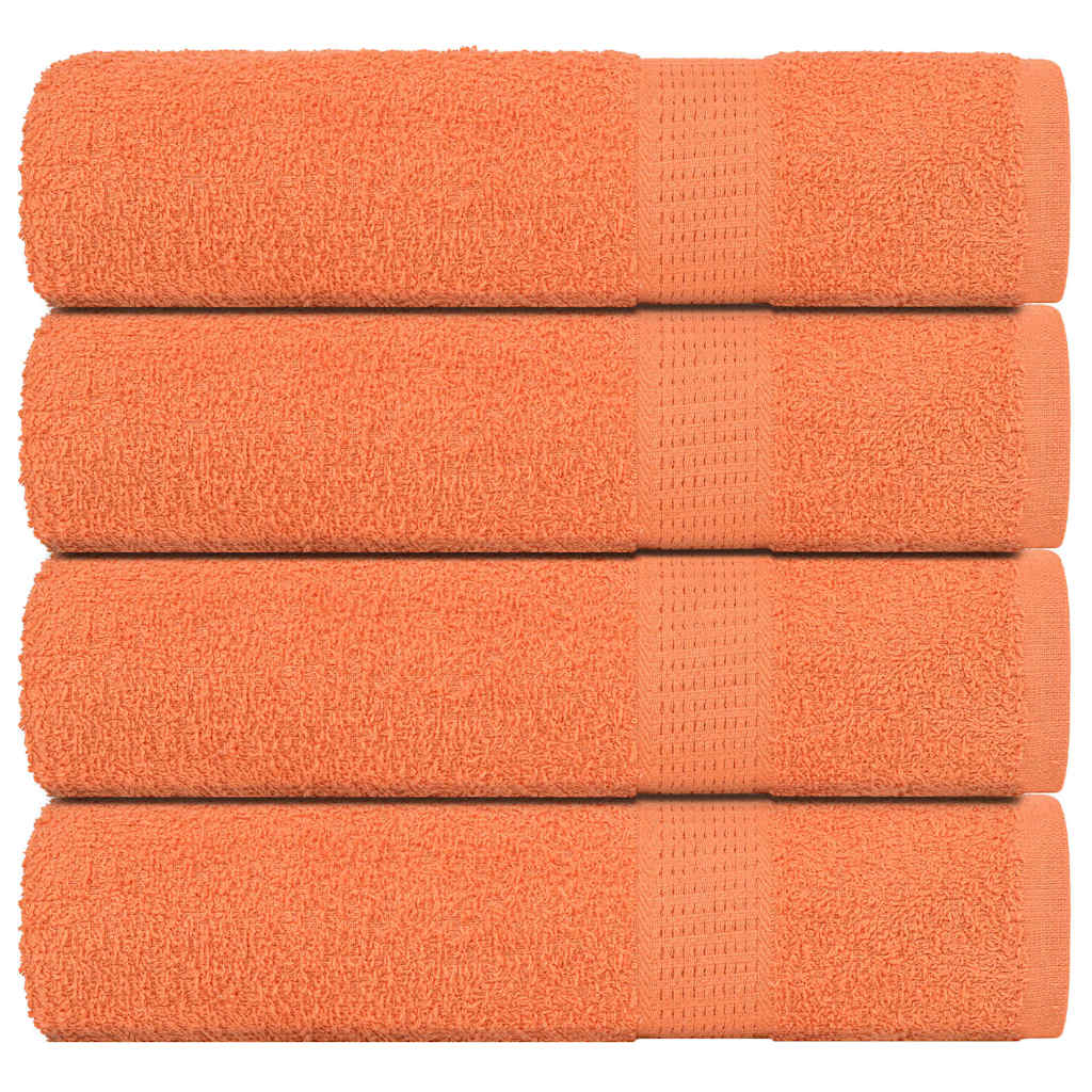 Toallas de baño Vidaxl 4 ST 100x150 cm 360 g m² 100% de algodón naranja