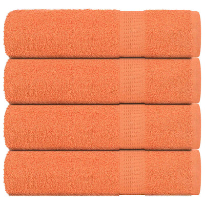 Toallas de baño Vidaxl 4 ST 100x150 cm 360 g m² 100% de algodón naranja