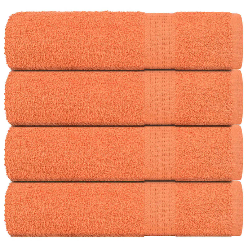 Asciugamani da bagno Vidaxl 4 St 100x150 cm 360 g m² 100% di cotone arancione
