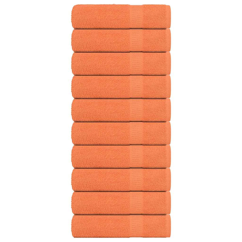 Asciugamani da bagno Vidaxl 10 PC 100x150 cm 360 g m² 100% di cotone arancione