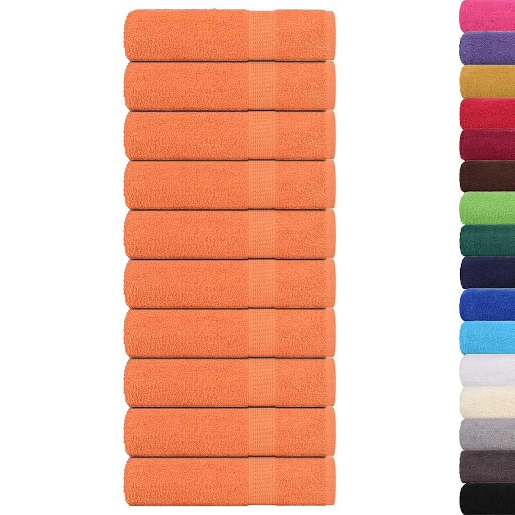 Toallas de baño Vidaxl 10 PCS 100x150 cm 360 g m² 100% de algodón naranja