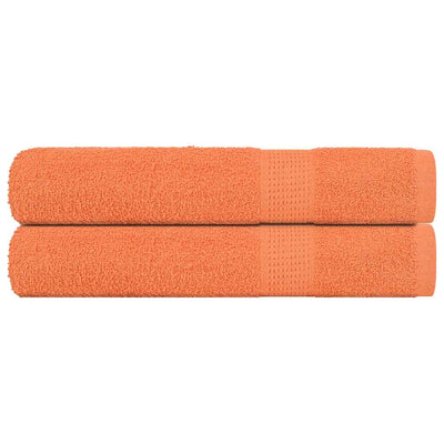 Toallas de sauna Vidaxl 2 st 80x200 cm 360 g m² 100% de algodón naranja