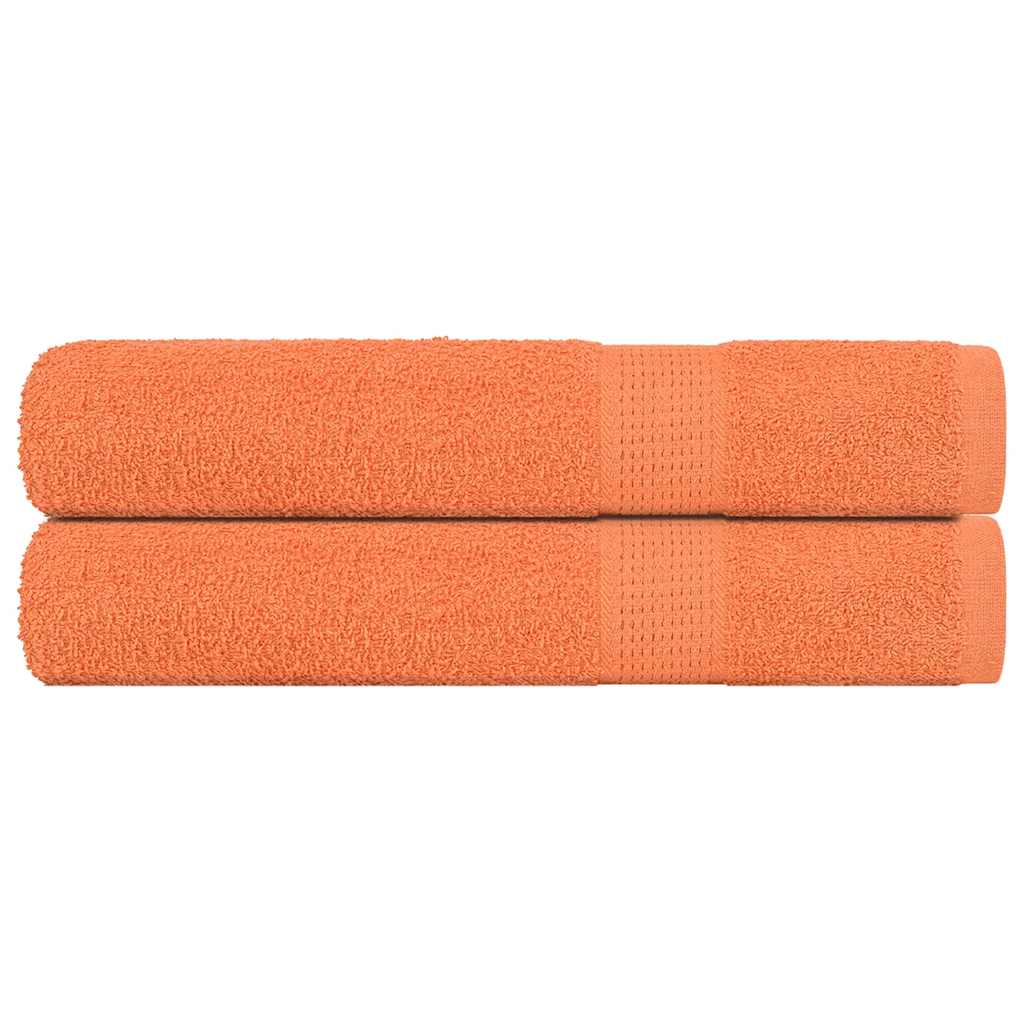 Toallas de sauna Vidaxl 2 st 80x200 cm 360 g m² 100% de algodón naranja