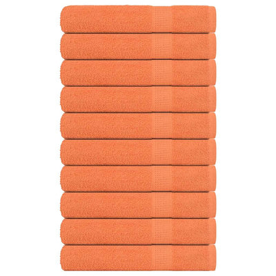 Toallas de sauna Vidaxl 10 st 80x200 cm 360 g m² 100% de algodón naranja