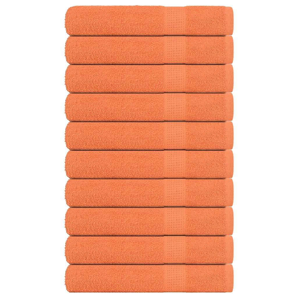Toallas de sauna Vidaxl 10 st 80x200 cm 360 g m² 100% de algodón naranja