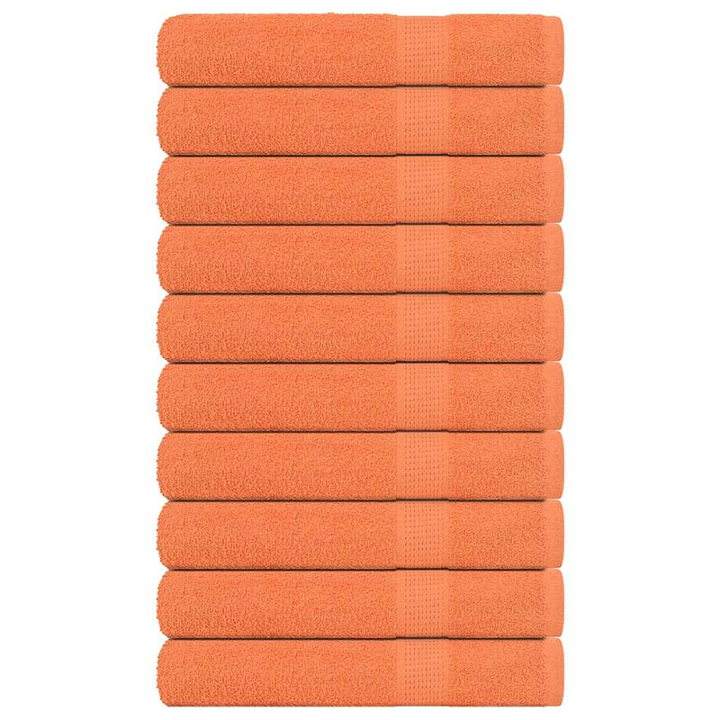 Toallas de sauna Vidaxl 10 st 80x200 cm 360 g m² 100% de algodón naranja