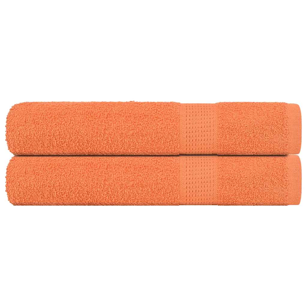 Toallas Vidaxl 2 pcs 100x200 cm 360 g m² 100% de algodón naranja