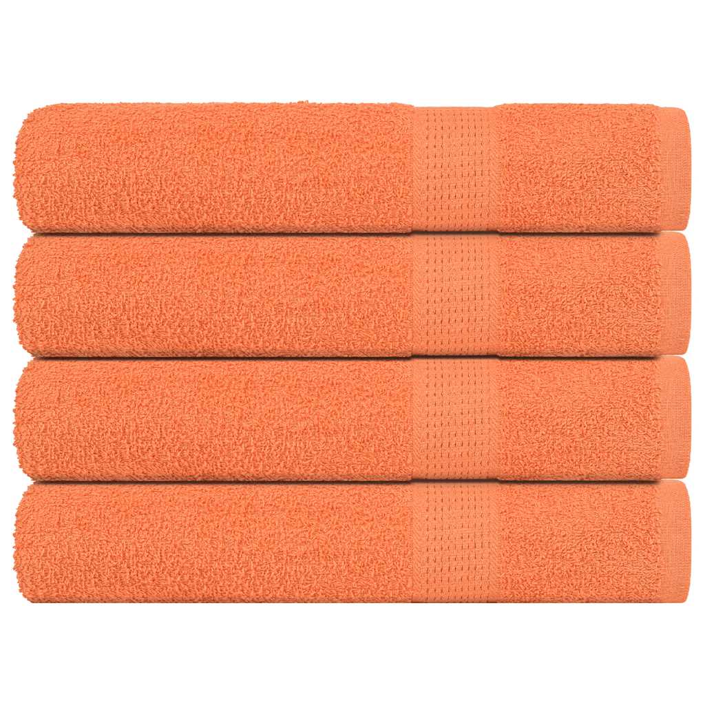 Toallas Vidaxl 4 ST 100x200 cm 360 g m² 100% de algodón naranja