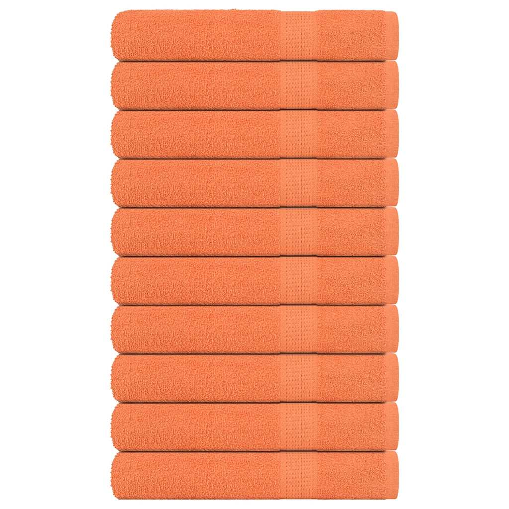 Toallas Vidaxl 10 PCS 100x200 cm 360 g m² 100% de algodón naranja