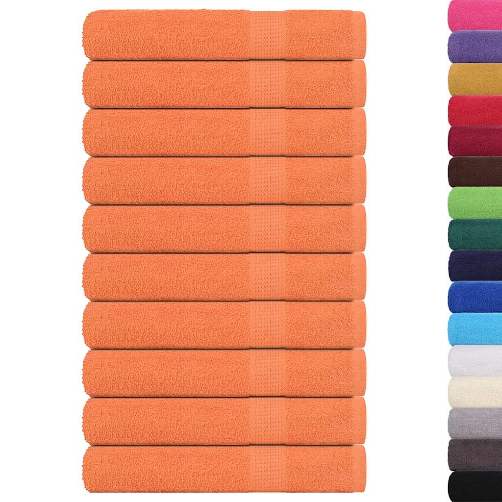 Asciugamani vidaxl 10 pezzi 100x200 cm 360 g m² 100% cotone arancione