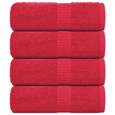 Toallitas de jabón de Vidaxl 4 ST 30x30 cm 360 g m² 100% de algodón rojo