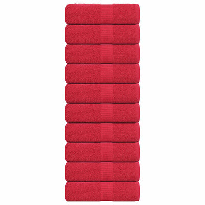 Toallitas de jabón de Vidaxl 10 st 30x30 cm 360 g m² 100% de algodón rojo