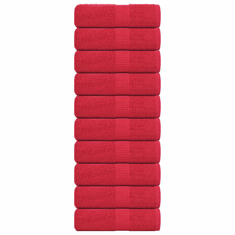 VIDAXL SALOPE DI SPAINS 10 ST 30x30 cm 360 g m² 100% di cotone rosso