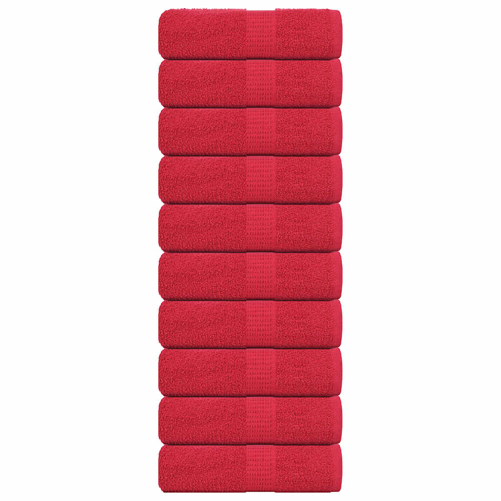 VIDAXL SALOPE DI SPAINS 10 ST 30x30 cm 360 g m² 100% di cotone rosso