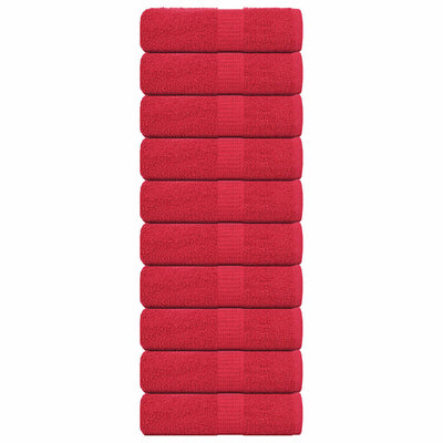 VIDAXL SALOPE DI SPAINS 10 ST 30x30 cm 360 g m² 100% di cotone rosso
