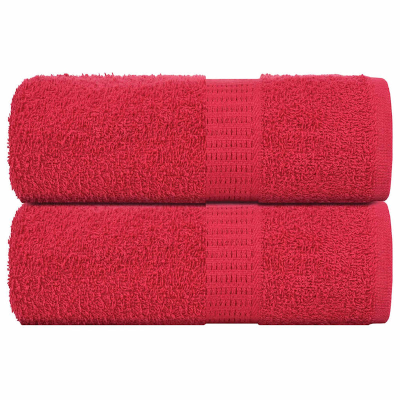 Toallitas invitadas de Vidaxl 2 pcs 30x50 cm 360 g m² 100% de algodón rojo