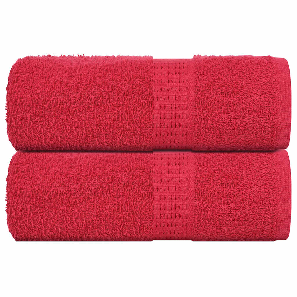 Toallitas invitadas de Vidaxl 2 pcs 30x50 cm 360 g m² 100% de algodón rojo