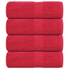 Toallitas invitadas de Vidaxl 4 pcs 30x50 cm 360 g m² 100% de algodón rojo