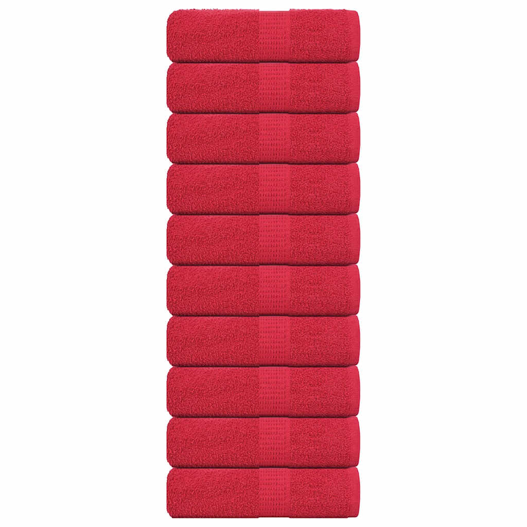 Vidaxl Guest Wipes 10 pezzi 30x50 cm 360 g m² 100% di cotone rosso