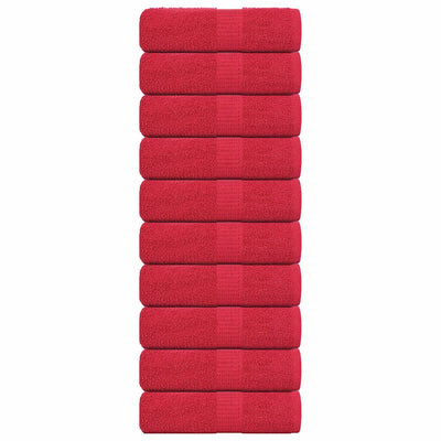 Vidaxl Guest wipes 10 pcs 30x50 cm 360 g m² 100% cotton red