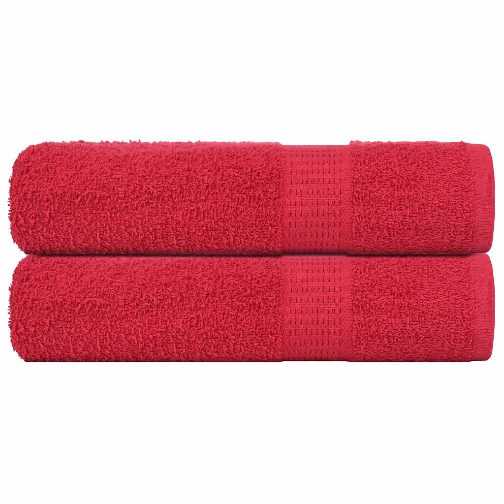 Asciugamani Vidaxl 2 ST 50x100 cm 360 g m² 100% di cotone rosso