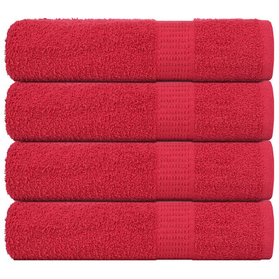 Asciugamani Vidaxl 4 ST 50x100 cm 360 g m² 100% di cotone rosso