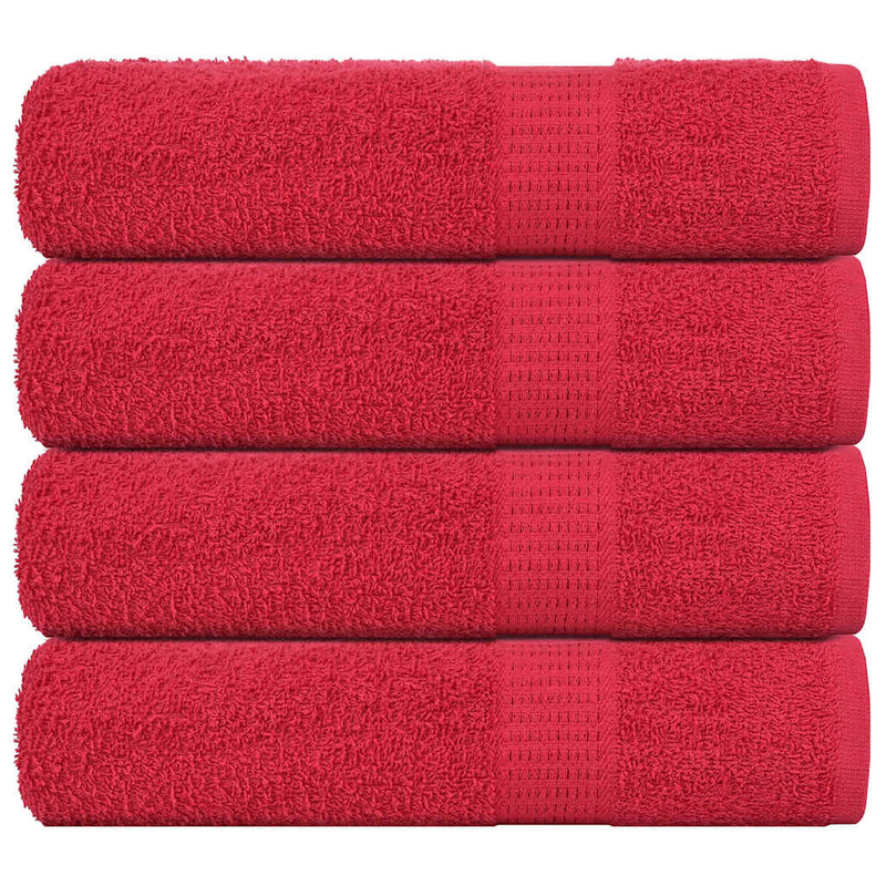 Asciugamani Vidaxl 4 ST 50x100 cm 360 g m² 100% di cotone rosso