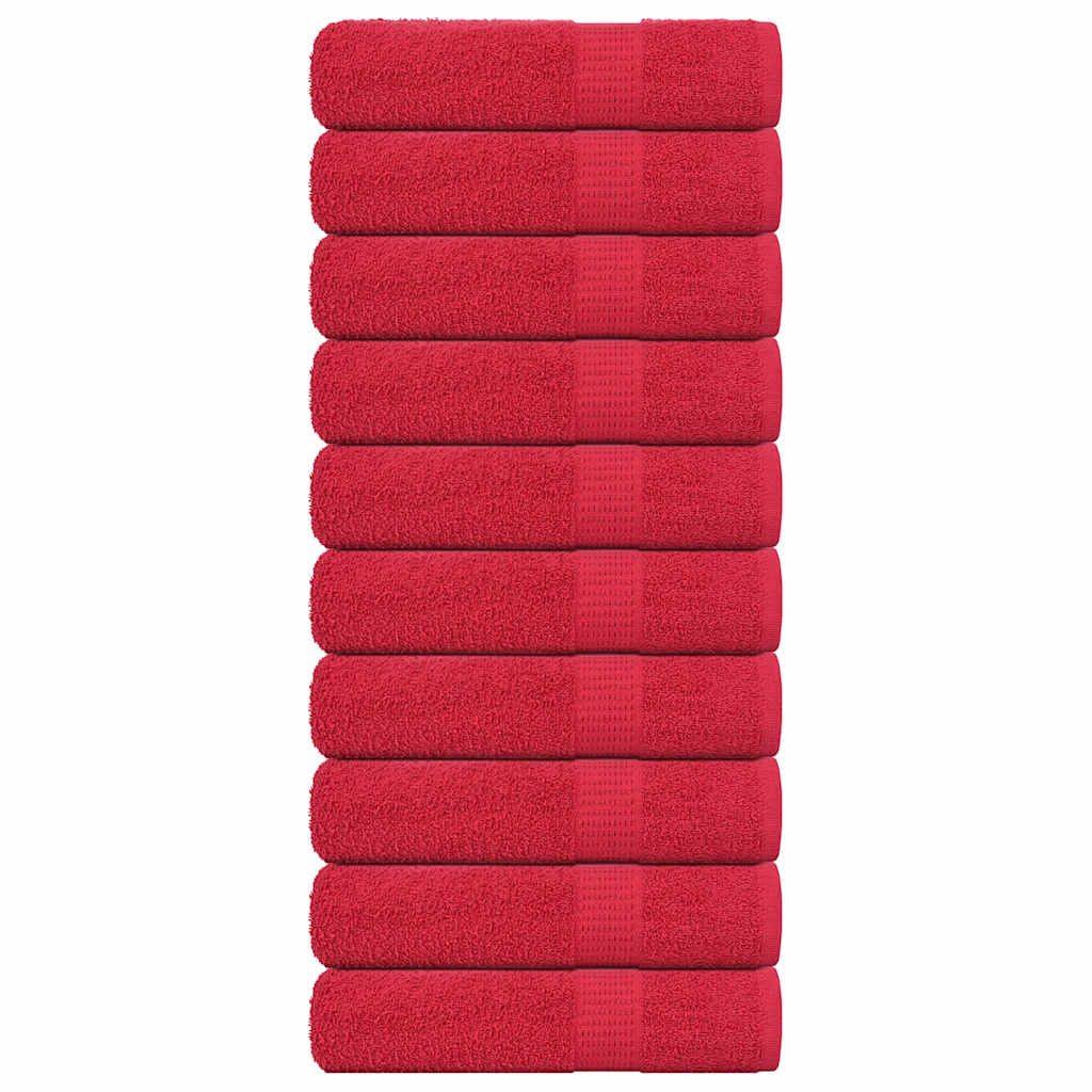 Asciugamani Vidaxl 10 ST 50x100 cm 360 g m² 100% di cotone rosso