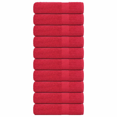 Toallas Vidaxl 10 st 50x100 cm 360 g m² 100% de algodón rojo