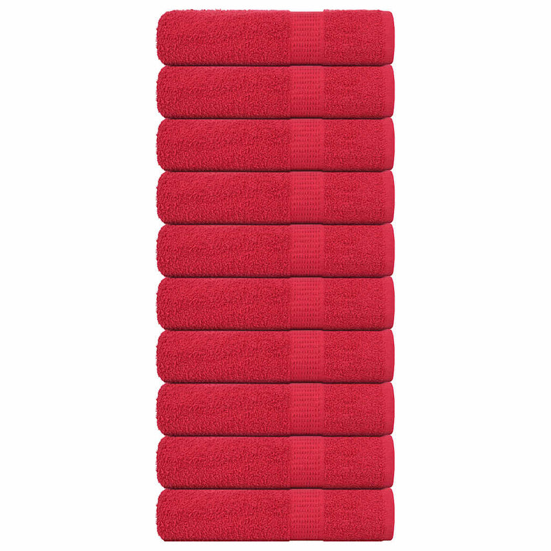 Toallas de ducha Vidaxl 10 st 70x140 cm 360 g m² 100% de algodón rojo