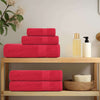Vidaxl Asciugamani da bagno 2 pezzi 100x150 cm 360 g m² 100% di cotone rosso