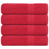 Asciugamani da bagno Vidaxl 4 pezzi 100x150 cm 360 g m² 100% di cotone rosso