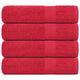 Toallas de baño Vidaxl 4 PCS 100x150 cm 360 g m² 100% de algodón rojo