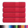 Toallas de baño Vidaxl 4 PCS 100x150 cm 360 g m² 100% de algodón rojo